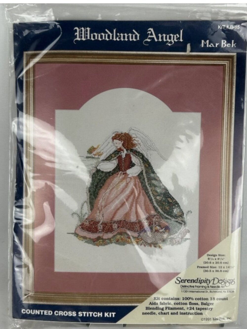 MarBek Woodland Angel Counted Cross Stitch Kit New 1991 Vintage